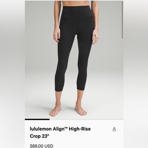 Lululemon Align high rise crop 23” leggings